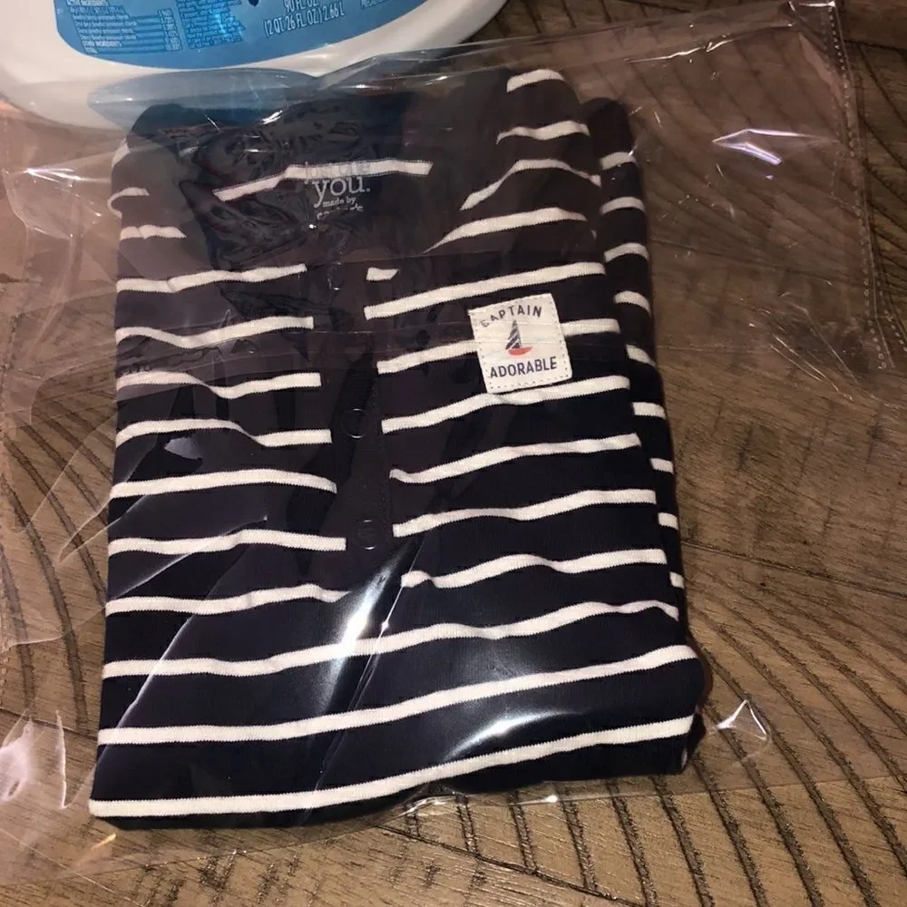 Captain 👩‍✈️ 👩‍✈️ Adorable! Carters Onesie Snap Bottom for Easy In and Out.